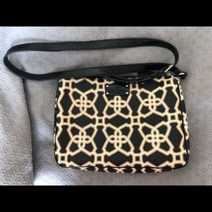 Black, white, and gold Kate Spade cross body